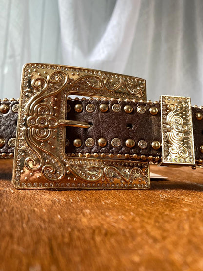Cinto Country Feminino Country Com Pedras de Cruz